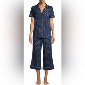 Secret Treasures Navy and Coral Patterned Pajama Set Woman 2X